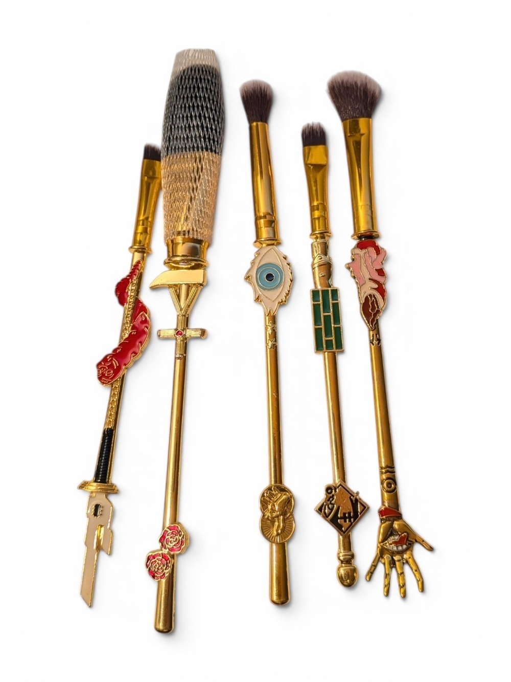 Jujutsu Kaisen Anime Themed Gold  Makeup Brush Set - 5 Piece